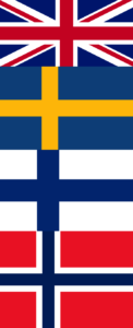 Flags of the UK, Sweden, Finland and Norway